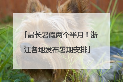 最长暑假两个半月！浙江各地发布暑期安排
