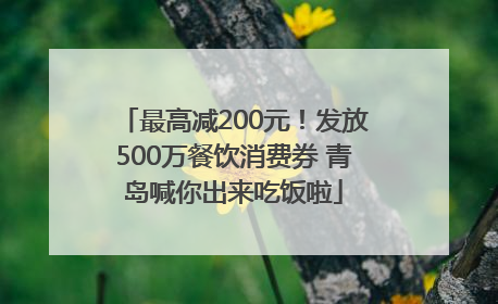 最高减200元！发放500万餐饮消费券 青岛喊你出来吃饭啦