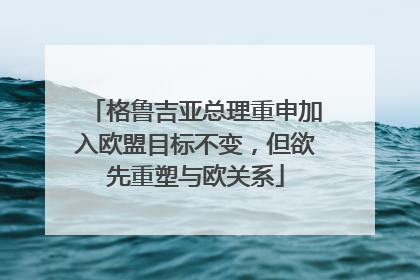 格鲁吉亚总理重申加入欧盟目标不变，但欲先重塑与欧关系