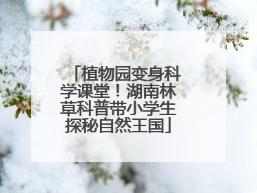 植物园变身科学课堂！湖南林草科普带小学生探秘自然王国