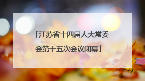 江苏省十四届人大常委会第十五次会议闭幕