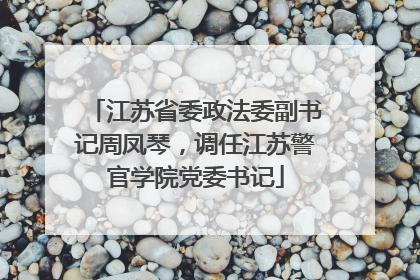 江苏省委政法委副书记周凤琴，调任江苏警官学院党委书记