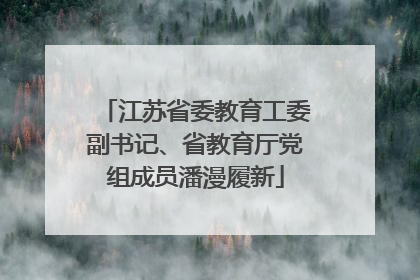 江苏省委教育工委副书记、省教育厅党组成员潘漫履新