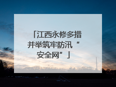 江西永修多措并举筑牢防汛“安全网”