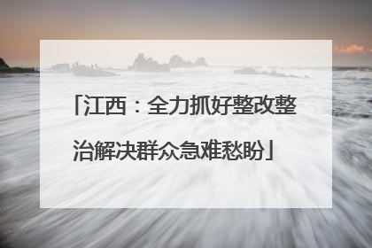 江西：全力抓好整改整治解决群众急难愁盼