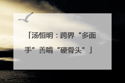 汤恒明：跨界“多面手”善啃“硬骨头”