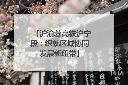 沪渝蓉高铁沪宁段：织就区域协同发展新纽带
