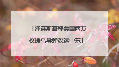 泽连斯基称美国两万枚援乌导弹改运中东
