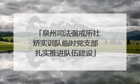 泉州司法强戒所社矫实训队临时党支部扎实推进队伍建设