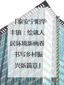 泰安宁阳华丰镇：绘就人居环境新画卷 书写乡村振兴新篇章