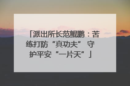 派出所长范鲲鹏：苦练打防“真功夫” 守护平安“一片天”