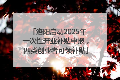 洛阳启动2025年一次性开业补贴申报，四类创业者可领补贴