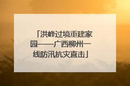 洪峰过境重建家园——广西柳州一线防汛抗灾直击