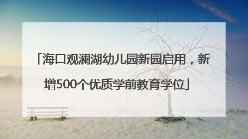 海口观澜湖幼儿园新园启用，新增500个优质学前教育学位