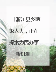 浙江县乡两级人大，正在探索为民办事新机制