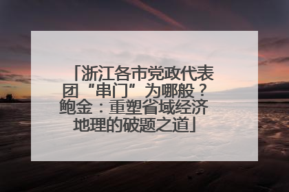 浙江各市党政代表团“串门”为哪般？鲍金：重塑省域经济地理的破题之道