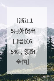 浙江1-5月外贸出口增长6.5%，领跑全国