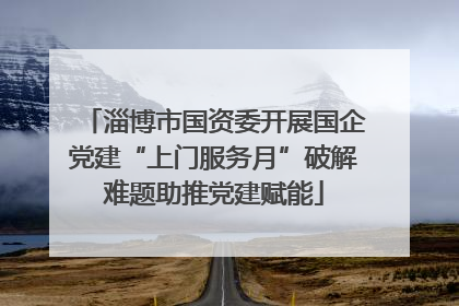 淄博市国资委开展国企党建“上门服务月”破解难题助推党建赋能