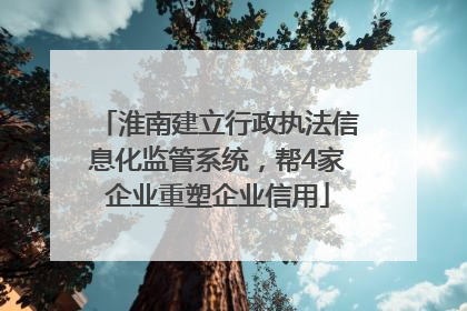 淮南建立行政执法信息化监管系统，帮4家企业重塑企业信用