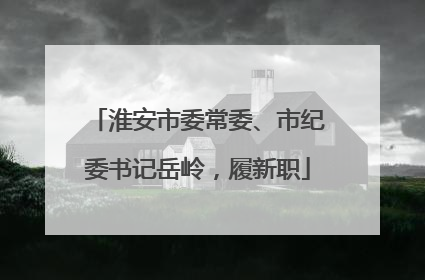 淮安市委常委、市纪委书记岳岭，履新职