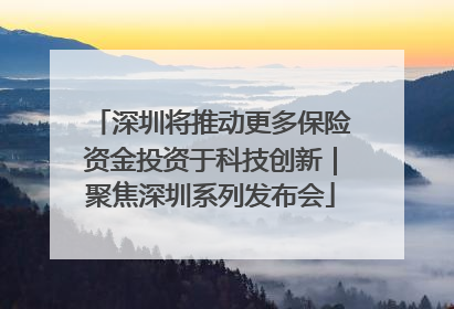 深圳将推动更多保险资金投资于科技创新｜聚焦深圳系列发布会