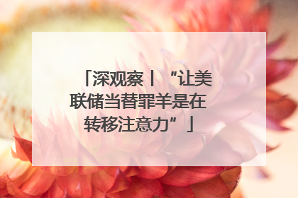 深观察丨“让美联储当替罪羊是在转移注意力”