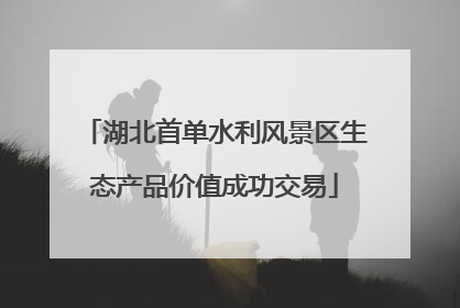 湖北首单水利风景区生态产品价值成功交易
