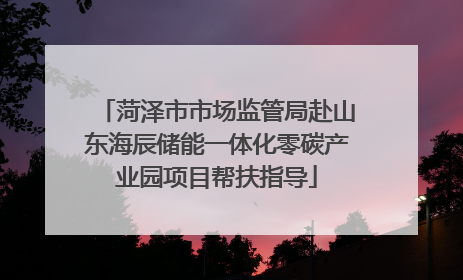 菏泽市市场监管局赴山东海辰储能一体化零碳产业园项目帮扶指导