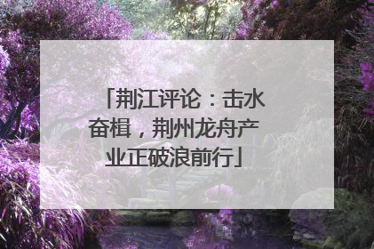 荆江评论：击水奋楫，荆州龙舟产业正破浪前行