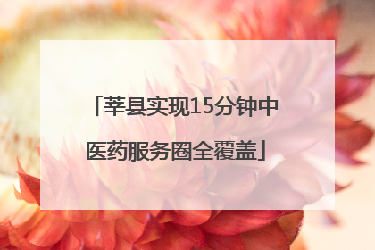 莘县实现15分钟中医药服务圈全覆盖