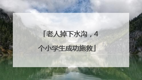 老人掉下水沟，4个小学生成功施救