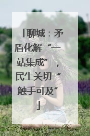 聊城：矛盾化解“一站集成”，民生关切“触手可及”