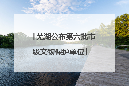 芜湖公布第六批市级文物保护单位