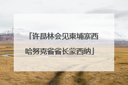 许昆林会见柬埔寨西哈努克省省长蒙西纳