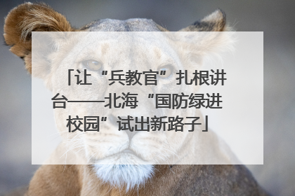 让“兵教官”扎根讲台——北海“国防绿进校园”试出新路子