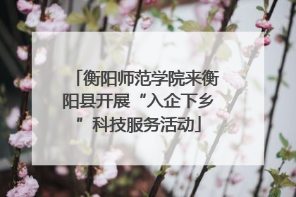 衡阳师范学院来衡阳县开展“入企下乡”科技服务活动