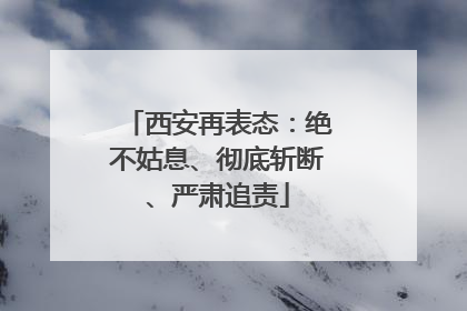 西安再表态：绝不姑息、彻底斩断、严肃追责