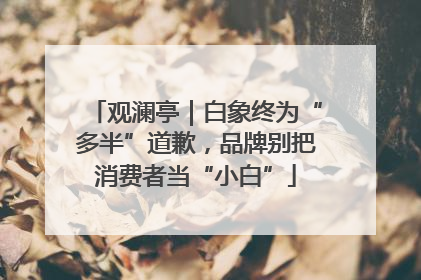 观澜亭｜白象终为“多半”道歉，品牌别把消费者当“小白”