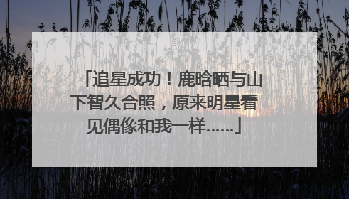 追星成功！鹿晗晒与山下智久合照，原来明星看见偶像和我一样……