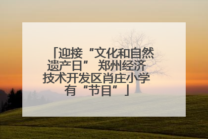 迎接“文化和自然遗产日” 郑州经济技术开发区肖庄小学有“节目”