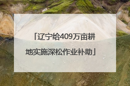 辽宁给409万亩耕地实施深松作业补助