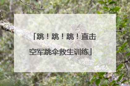 跳！跳！跳！直击空军跳伞救生训练