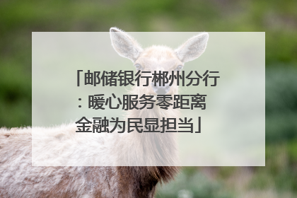 邮储银行郴州分行：暖心服务零距离 金融为民显担当
