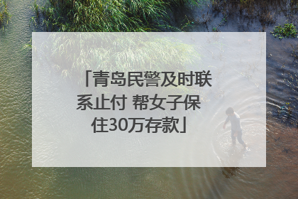 青岛民警及时联系止付 帮女子保住30万存款