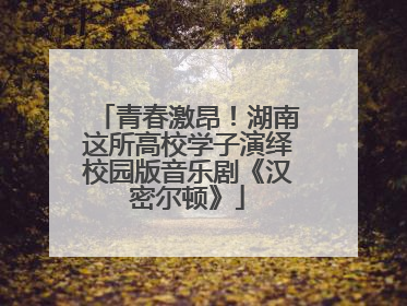 青春激昂！湖南这所高校学子演绎校园版音乐剧《汉密尔顿》