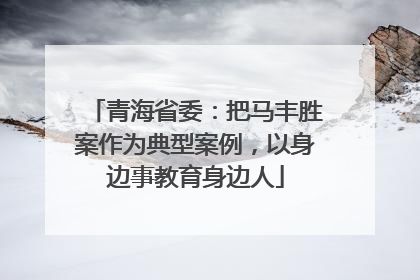 青海省委：把马丰胜案作为典型案例，以身边事教育身边人