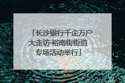 长沙银行千企万户大走访·裕南街街道专场活动举行