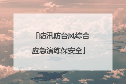 防汛防台风综合应急演练保安全