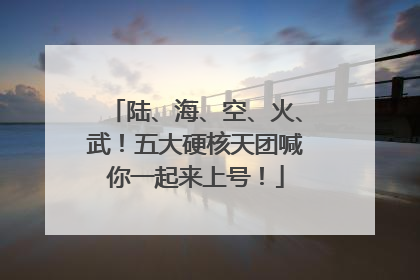 陆、海、空、火、武！五大硬核天团喊你一起来上号！