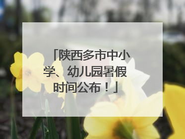 陕西多市中小学、幼儿园暑假时间公布！